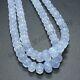 AAA++ Extremely Rare Natural Blue Chalcedony Rondelle Carved Gemstone Beads