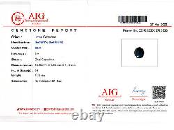 AIG CERT! 7.38 Cts EXTREMELY RARE RUTILE LINE! 100 % NATURAL SAPPHIRE UNHEATED