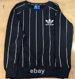 Adidas Eason Chan Extremely Rare Blue Striped Crew Neck Sweater