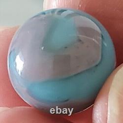 Alley Agate Blue Lady 5/8 Marble withPurple Swirling Patches-Extremely Rare