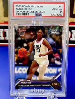 Angel Reese Extremely Low Pop Bowman U Now March-Madness Blue 04/49 PSA 10 Mint