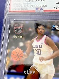 Angel Reese Extremely Low Pop Bowman U Now March-Madness Blue 04/49 PSA 10 Mint