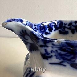 Antique Maddock Mandarin Flow Blue Pitcher Circa 1850s EXTREMELY RARE HTF