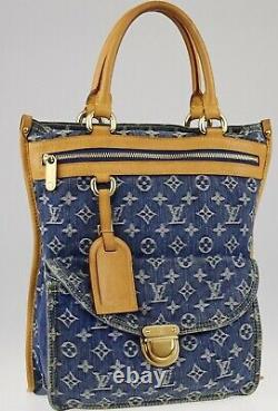 Authentic Louis Vuitton Blue Denim Monogram Sac Plat Bag. Extremely Rare