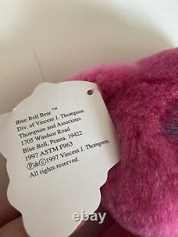 BLUE BELL BEAR 1997 Pink Plush Bear EXTREMELY RARE Musical 12