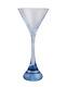 Baccarat Light Blue Martini Glass With Star Etching Short 8.25 Extremely Rare
