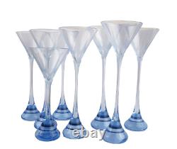 Baccarat Light Blue Martini Glass With Star Etching Short 8.25 Extremely Rare