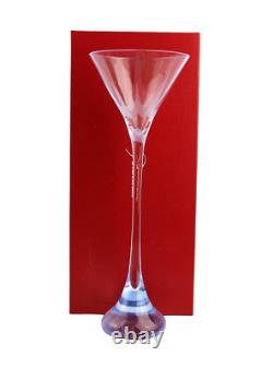Baccarat Light Blue Martini Glass With Star Etching Tall 10.25 Extremely Rare