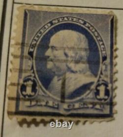 Benjamin Franklin 1894 Extremely Rare Stamp 127 Years Old Blue 1 Cent