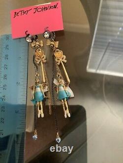 Betsey Johnson Blue Angel Earrings Extremely Rare 1