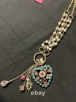Betsey Johnson Blue Heart Necklace Extremely Rare 12