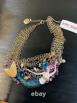 Betsey Johnson Crabby Couture Mermaid Statement Necklace Extremely Rare R4