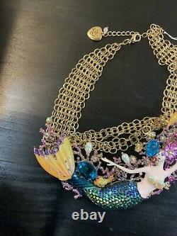 Betsey Johnson Crabby Couture Mermaid Statement Necklace Extremely Rare R4