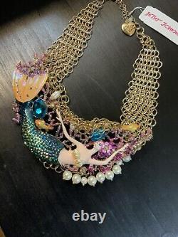 Betsey Johnson Crabby Couture Mermaid Statement Necklace Extremely Rare R4