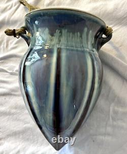 Bill Campbell Pottery Hanging Vase Planter Extremely RARE HTF Blue Drip Glaze