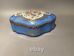 Blue chest Limoges trinket box. Porcelain EXTREMELY RARE