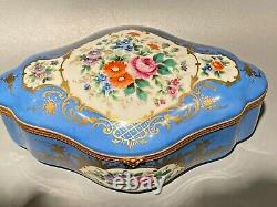 Blue chest Limoges trinket box. Porcelain EXTREMELY RARE