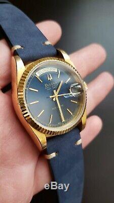 Bulova Super Seville Day/Date Automatic VintageEXTREME RARE BLUE DIAL