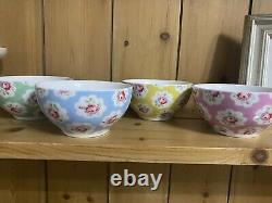 Cath Kidston Provence Rose Dipping Bowls Pink Blue Green Yellow Extremely Rare