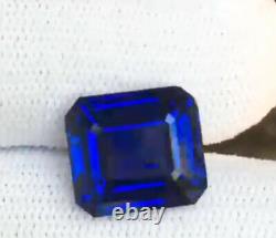 Ceylon 10ct Royal Blue Sapphire Loupe Clean Emerald Cut Faceted Extremely Rare