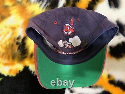 Cleveland Indians Vintage Wahoo Cap Extremely Rare Embroidery Collectors Adult