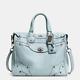 Coach Rhyder 33 Soft Leather XL Satchel Bag baby PALE BLUE EXTREMELY RARENEW
