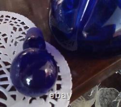 Cobalt Blue Holmegaark Kluk Kluk Mid Century Pinched Decanter Extremely Rare