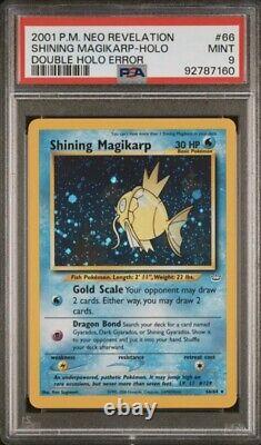 DOUBLE HOLO Shining Gyarados & Magikarp PSA 8/9 Pokemon NeoRevelation Sequential