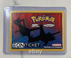 EON TICKET Pokemon Ruby and Sapphire E-Reader Card GBA RARE and Authentic