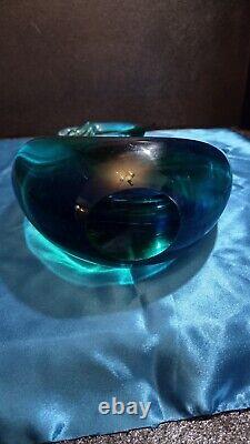 EXTREMELY RARE! 1950's MURANO SEGUSO SWAN SCULPTURE BLUE GREEN VINTAGE GLASS