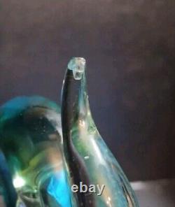 EXTREMELY RARE! 1950's MURANO SEGUSO SWAN SCULPTURE BLUE GREEN VINTAGE GLASS