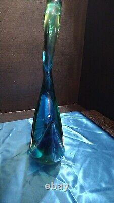 EXTREMELY RARE! 1950's MURANO SEGUSO SWAN SCULPTURE BLUE GREEN VINTAGE GLASS