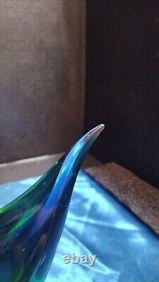 EXTREMELY RARE! 1950's MURANO SEGUSO SWAN SCULPTURE BLUE GREEN VINTAGE GLASS