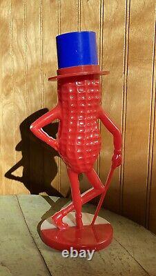 EXTREMELY RARE 1950s Red White & Blue Mr. Peanut Planters Peanut Plastic Toy Bank