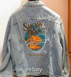 EXTREMELY RARE 90s Vintage SHOWBOAT Broadway Musical Crew Jacket Lee Jeans Denim