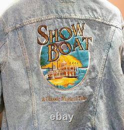 EXTREMELY RARE 90s Vintage SHOWBOAT Broadway Musical Crew Jacket Lee Jeans Denim
