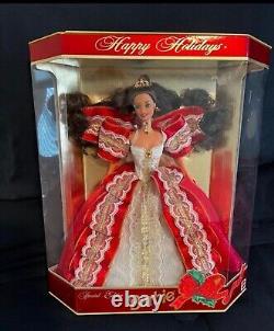 EXTREMELY RARE AUTHENTIC Happy Holidays 1997 Barbie Doll MISPRINT Blue Eyes