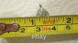 EXTREMELY RARE Antique Sterling Silver Blue Guilloche Boy on Stick Pony Charm