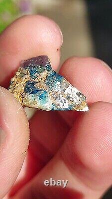 EXTREMELY RARE BLUE EUCLASE WITH QUARTZ FROM LAST HOPE MINE, ZIMBABWE 20 cts