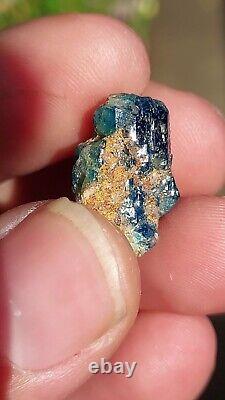 EXTREMELY RARE BLUE EUCLASE WITH QUARTZ FROM LAST HOPE MINE, ZIMBABWE 20 cts