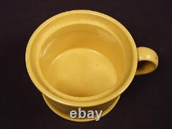 EXTREMELY RARE BLUE INCISED DOUBLE BAND MUSTARD POT with LID YELLOW WARE MINT