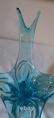 EXTREMELY RARE Chalet Lorraine Art Glass Centerpiece 20inch TRANSLUCIDE BLUE