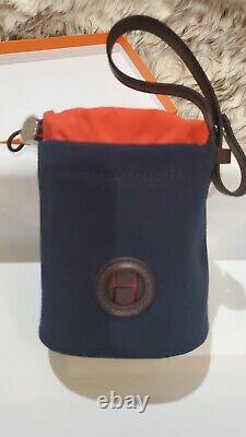 EXTREMELY RARE Hermès Grooming Bag Companion Dog Pouch, Candy Case, Navy, BNEW