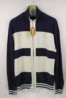EXTREMELY RARE Mens YVES SAINT LAURENT Sweatshirt SPELL OUT ZIPPER Large P62