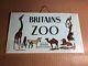 EXTREMELY RARE Shop Display Sign Britains Zoo W Britain Metal withCardboard