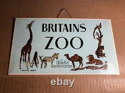 EXTREMELY RARE Shop Display Sign Britains Zoo W Britain Metal withCardboard