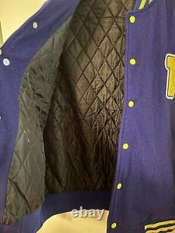 EXTREMELY RARE VINTAGE Twisted Tea Letterman Jacket XL blue/yellow