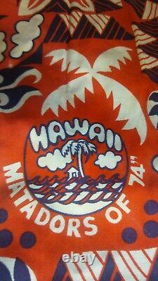 EXTREMELY RARE VTG 1974 Hawaiian SHRINER POTENTATE Marshall Wilkings Shirt L