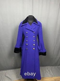 EXTREMELY RARE! Versus Versace Blue Purple Wool Double Breasted Coat Size 24/38