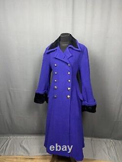 EXTREMELY RARE! Versus Versace Blue Purple Wool Double Breasted Coat Size 24/38
